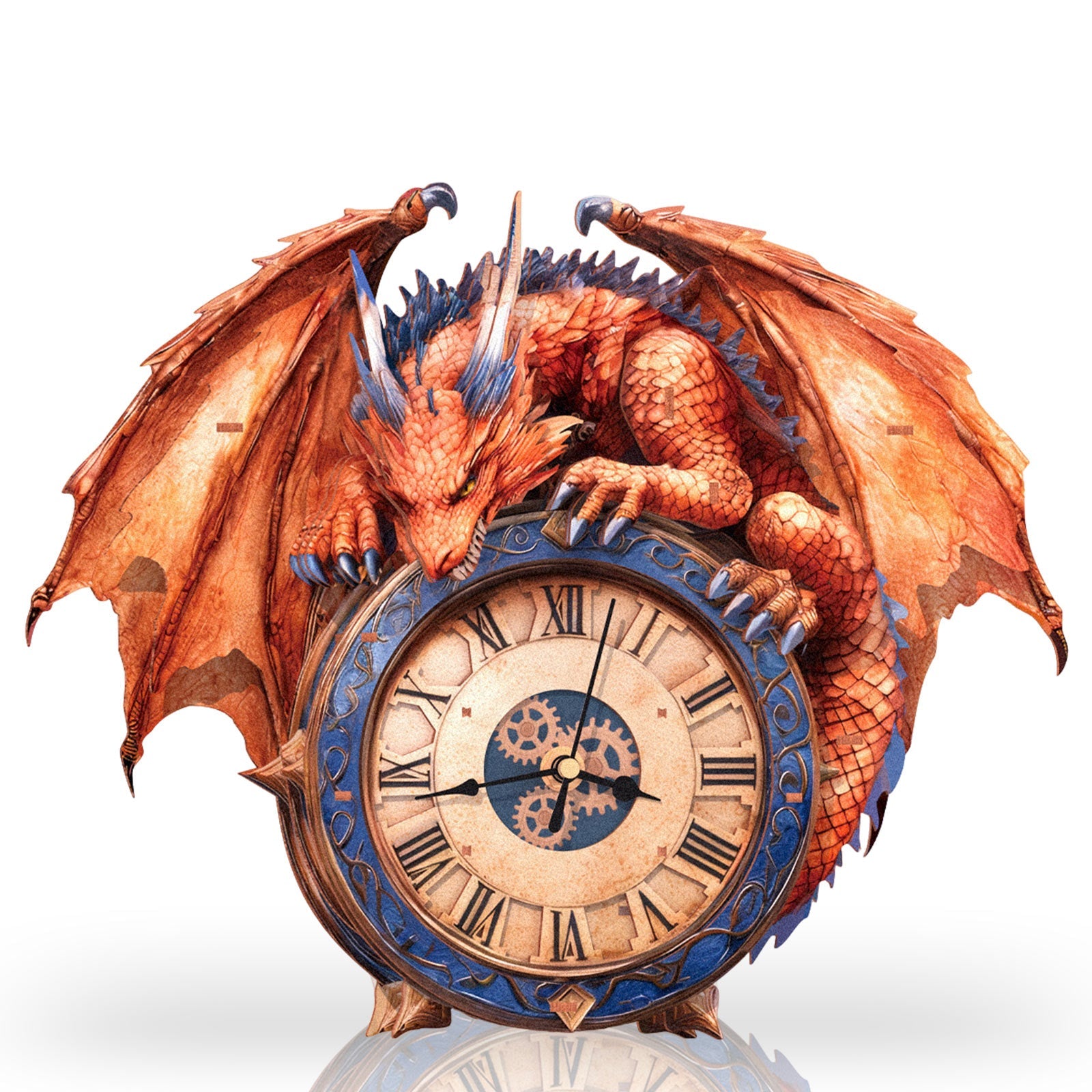 Flame Dragon– DIY Wooden Clock, 3D Puzzle Craft Kit – Solari＆Craft