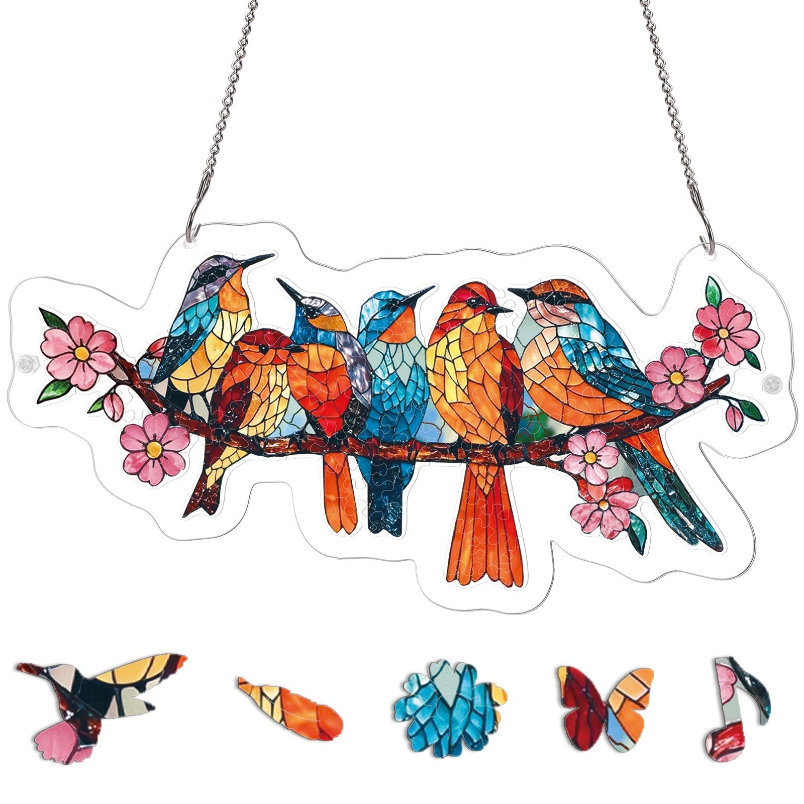 Blossom Songbirds Light Suncatcher-Acrylic Window Art
