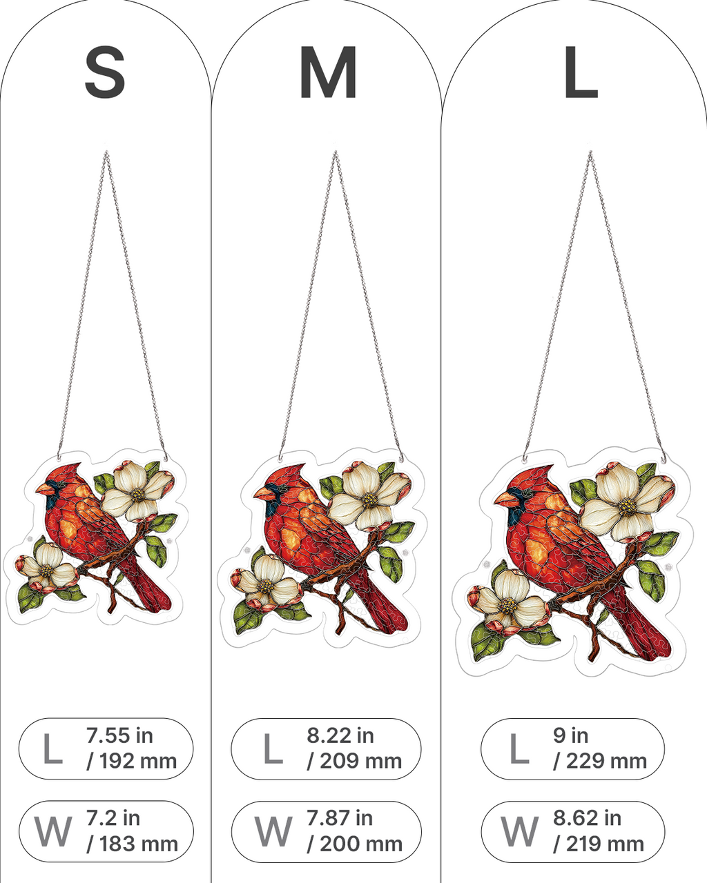 Magnolia Cardinal Light Suncatcher-Acrylic Window Art