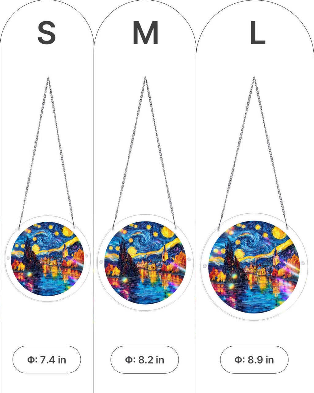 Starlit Village Light Suncatcher-Acrylic Window Art