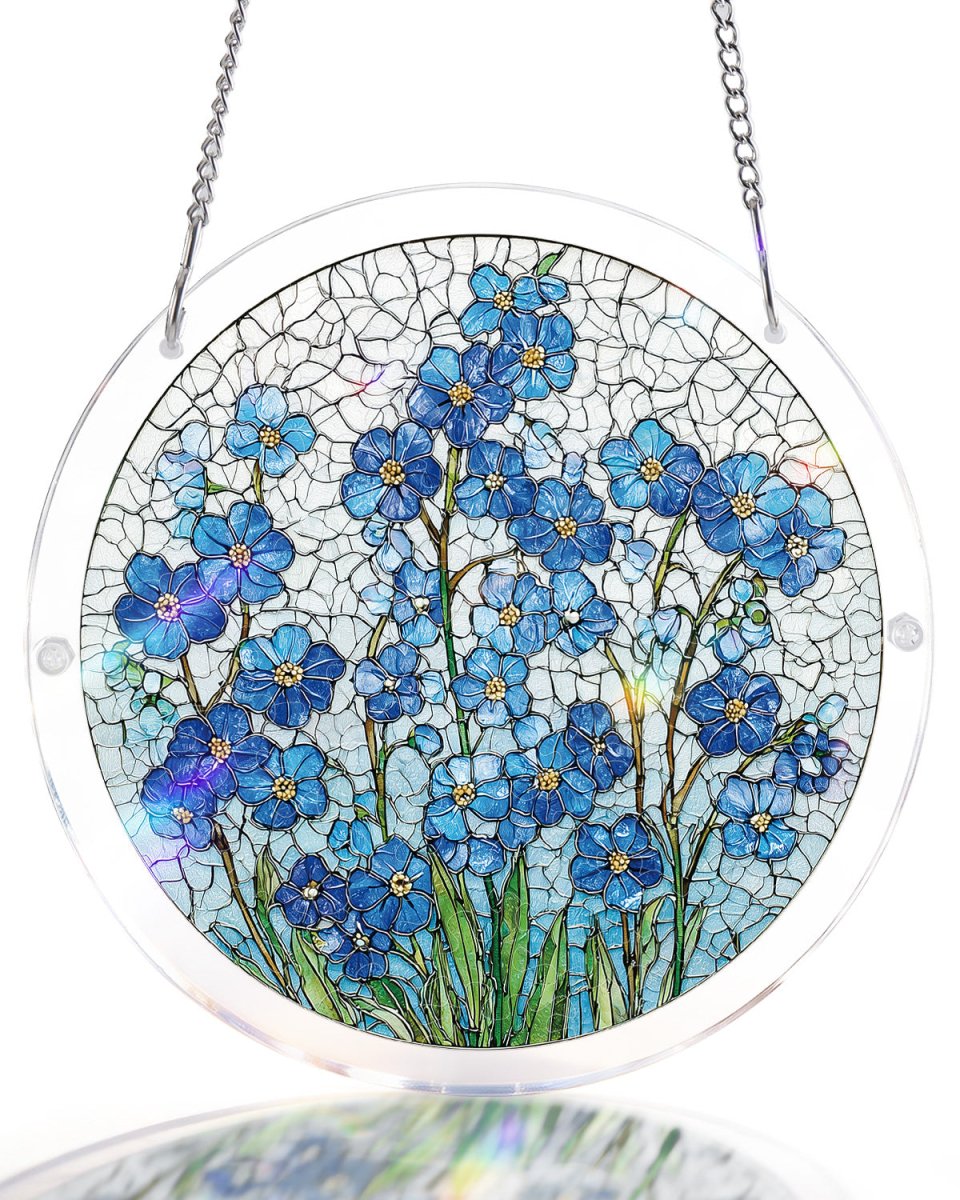 Azure Bloom Whisper Light Suncatcher-Acrylic Window Art