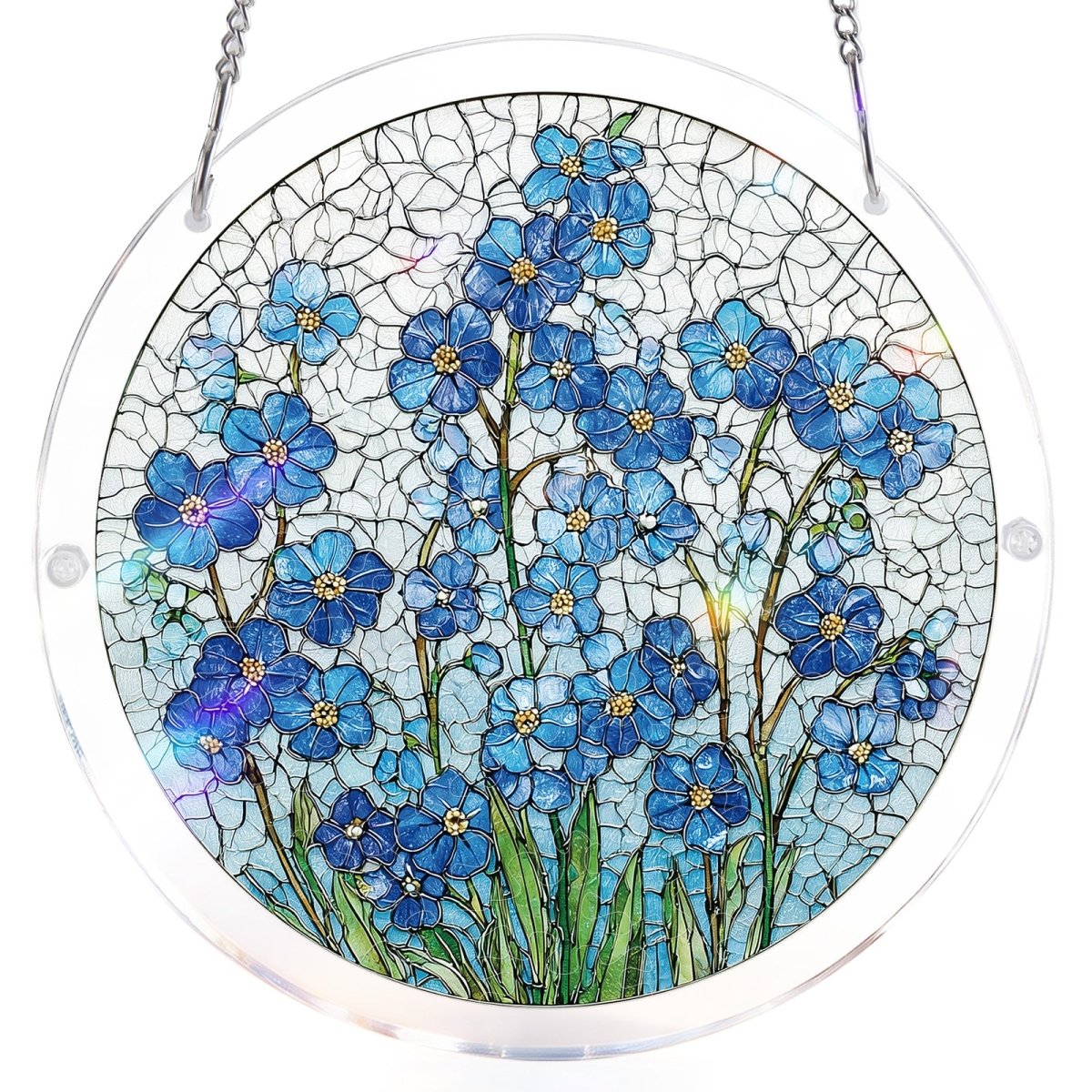 Azure Bloom Whisper Light Suncatcher-Acrylic Window Art