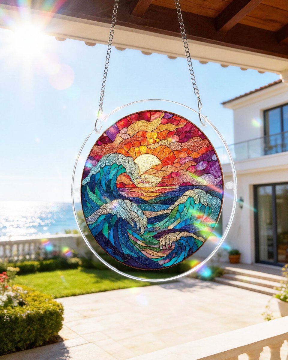 Chasing the Sun Sea Light Suncatcher-Acrylic Window Art