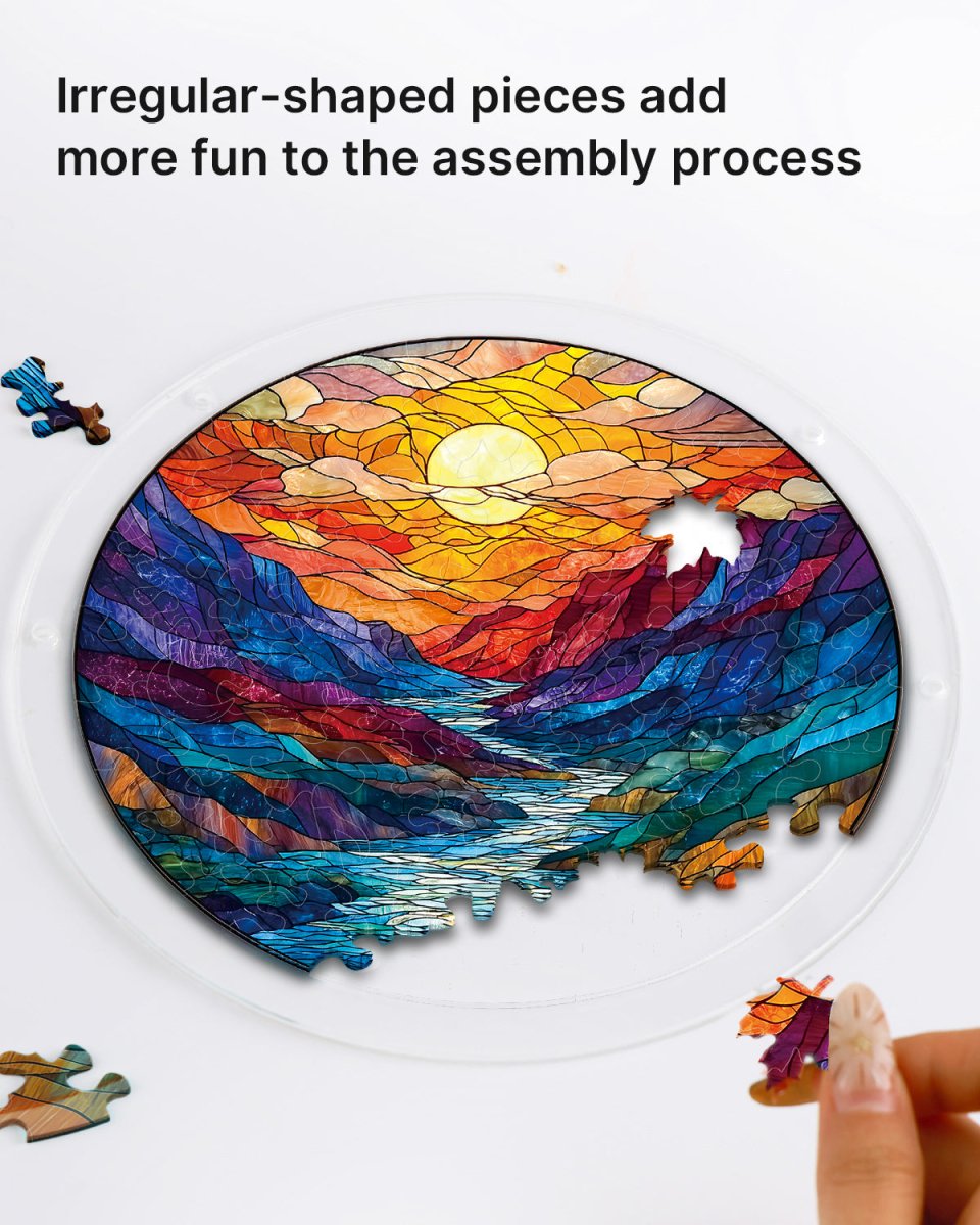 Glazed Mountain Moon Light Suncatcher-Acrylic Window Art