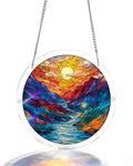 Glazed Mountain Moon Light Suncatcher-Acrylic Window Art