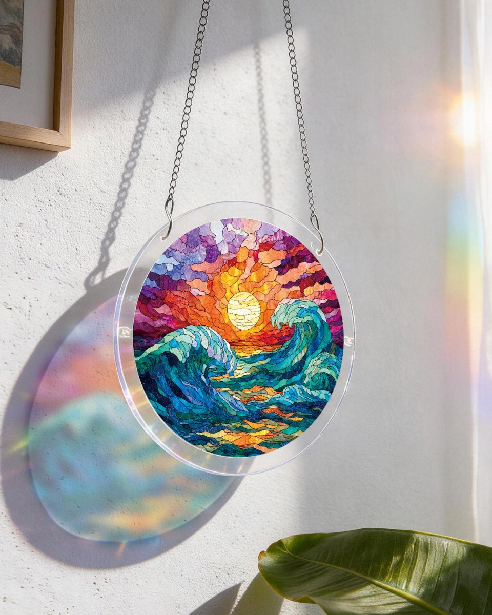 Golden Tide Light Suncatcher-Acrylic Window Art