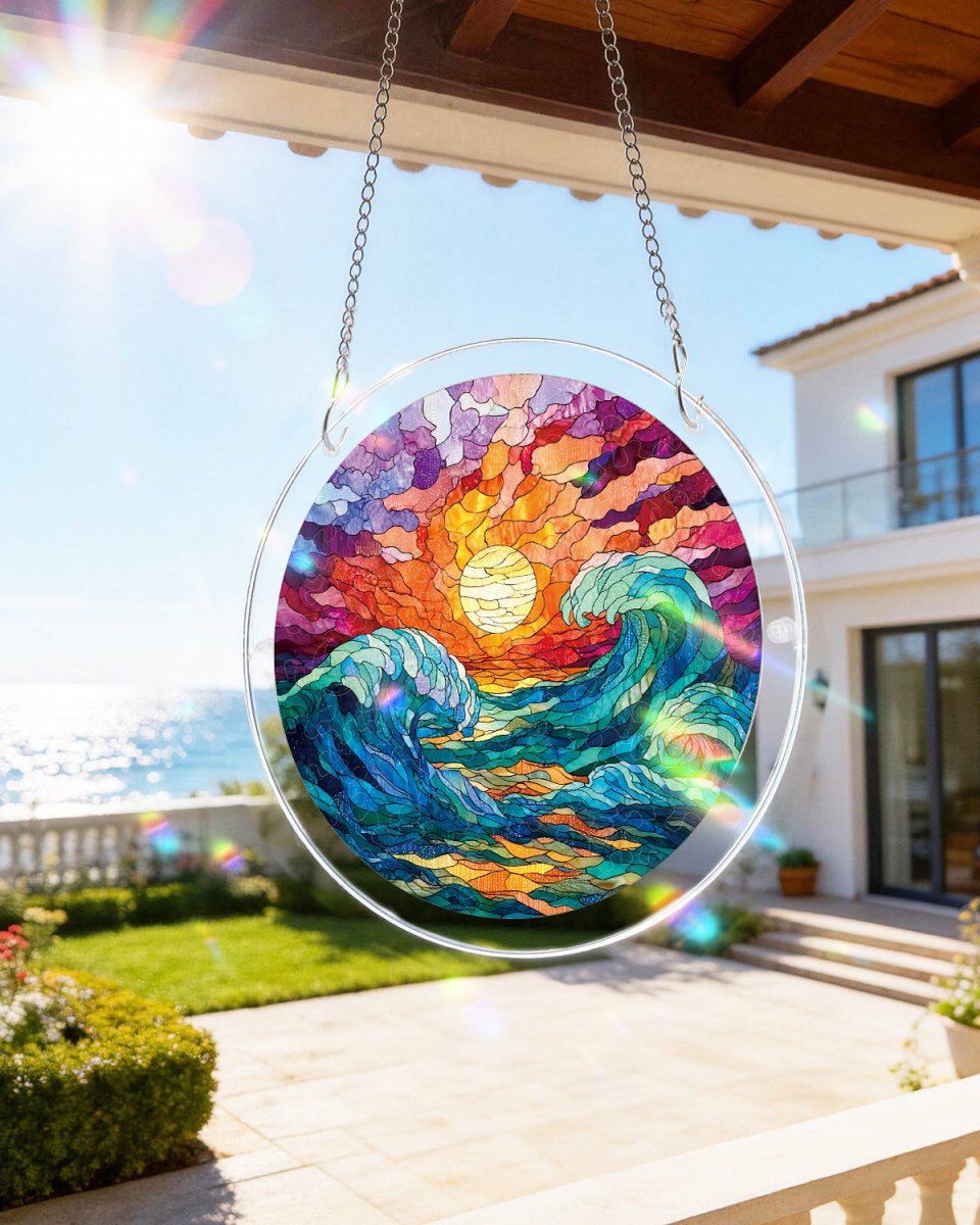 Golden Tide Light Suncatcher-Acrylic Window Art