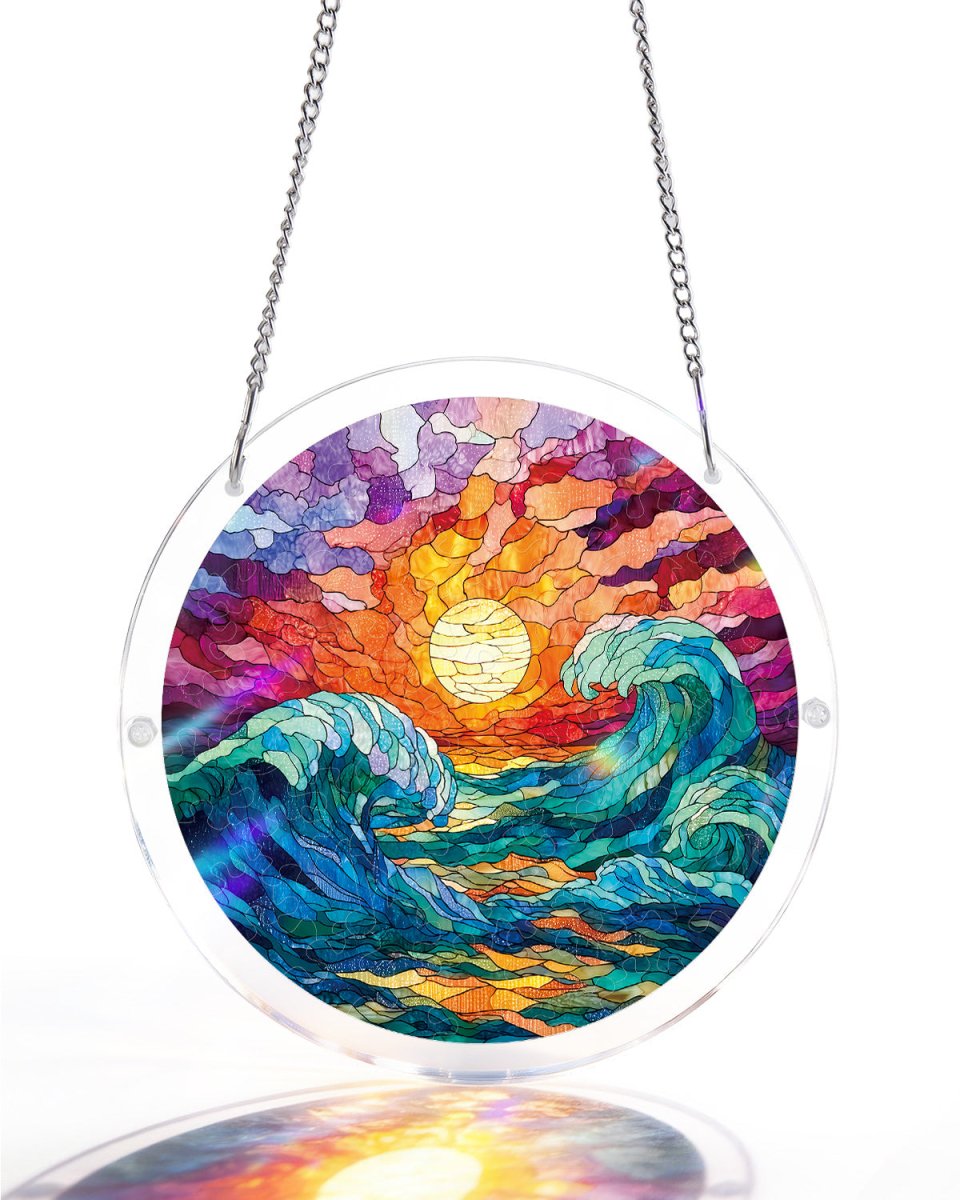 Golden Tide Light Suncatcher-Acrylic Window Art