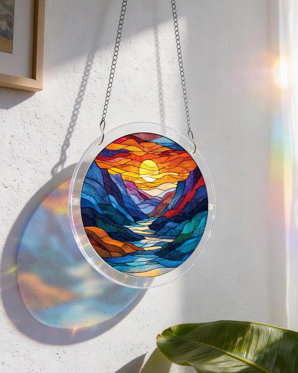 Moonlit Riverscape Light Suncatcher-Acrylic Window Art