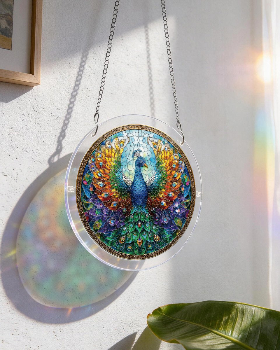 Peacock of Radiance Light Suncatcher-Acrylic Window Art