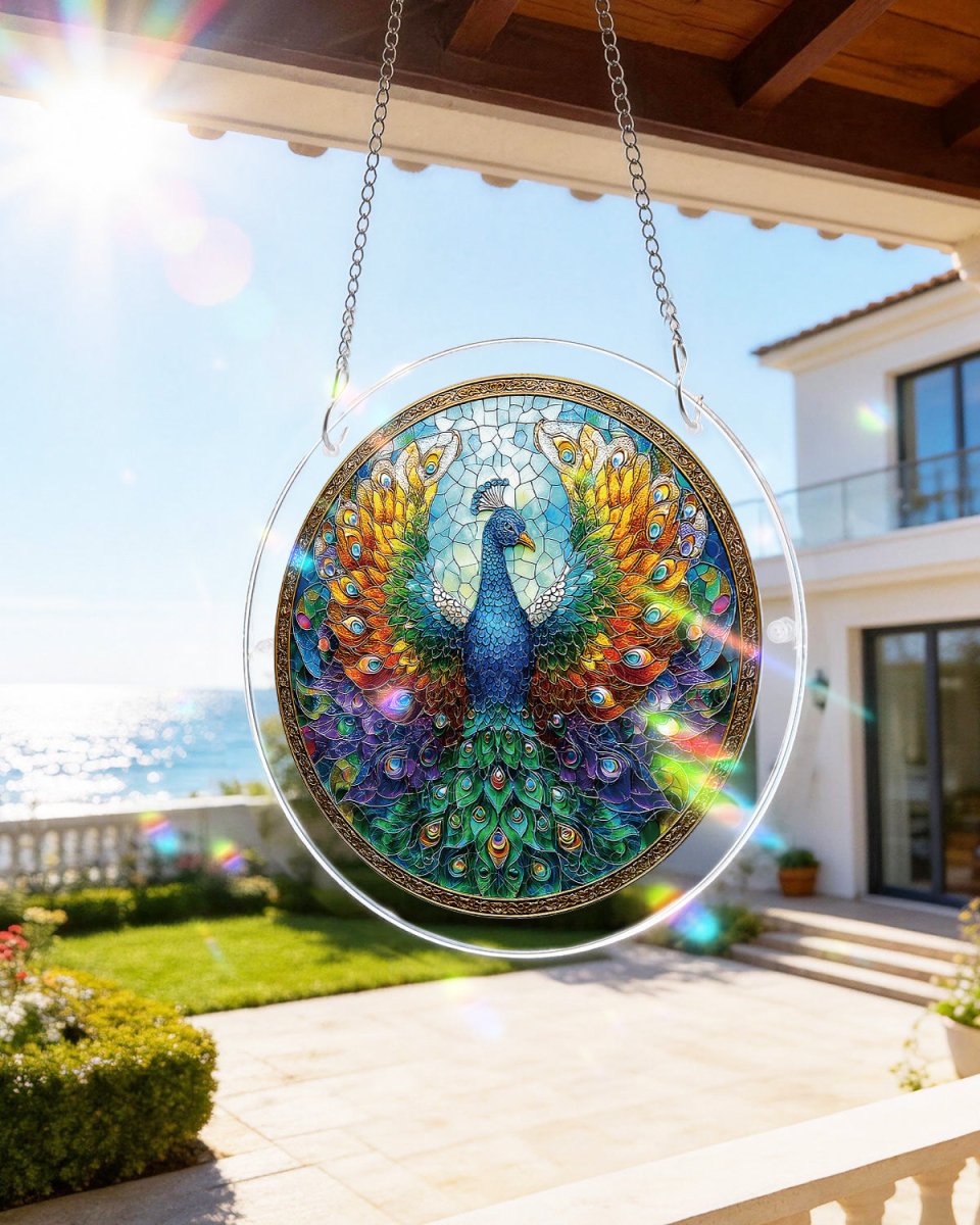 Peacock of Radiance Light Suncatcher-Acrylic Window Art
