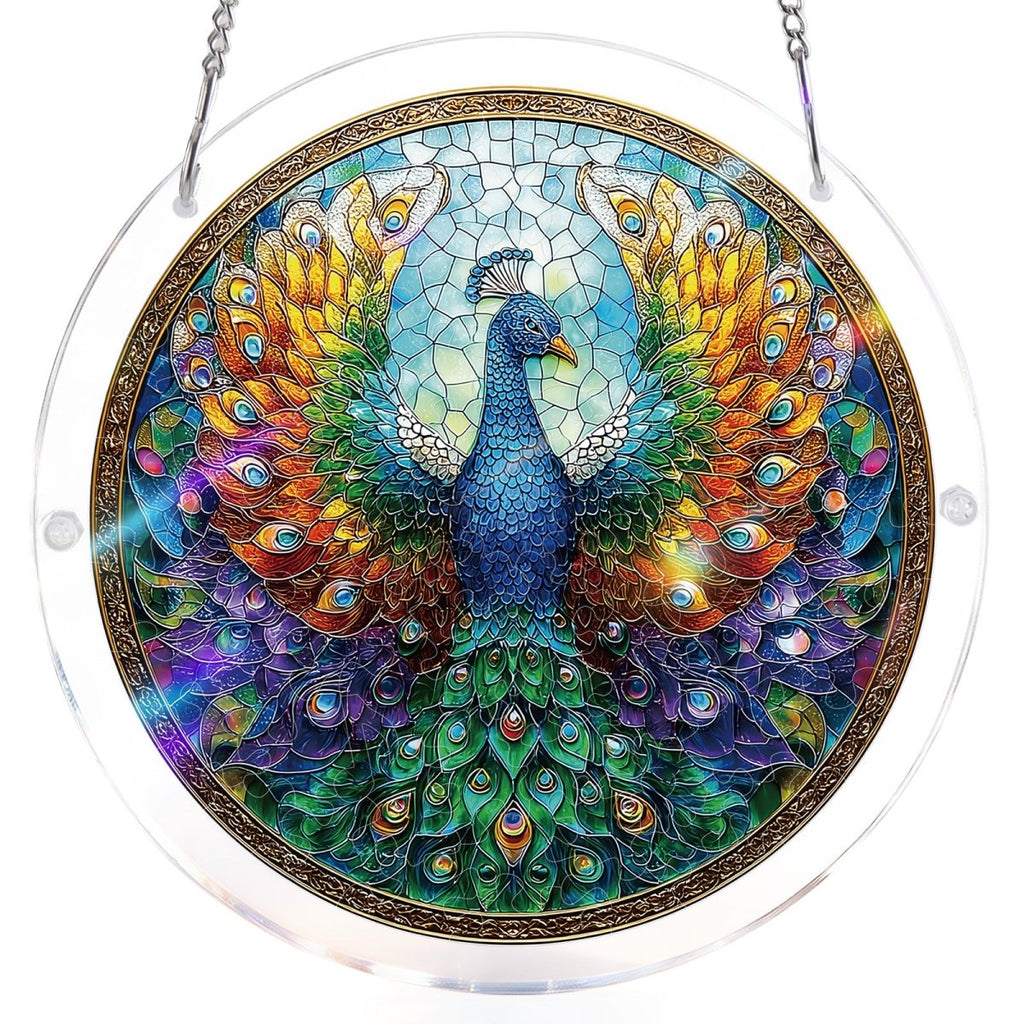 Peacock of Radiance Light Suncatcher-Acrylic Window Art