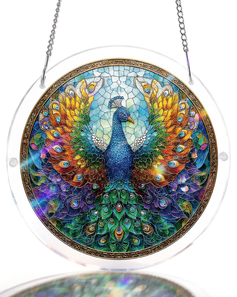 Peacock of Radiance Light Suncatcher-Acrylic Window Art