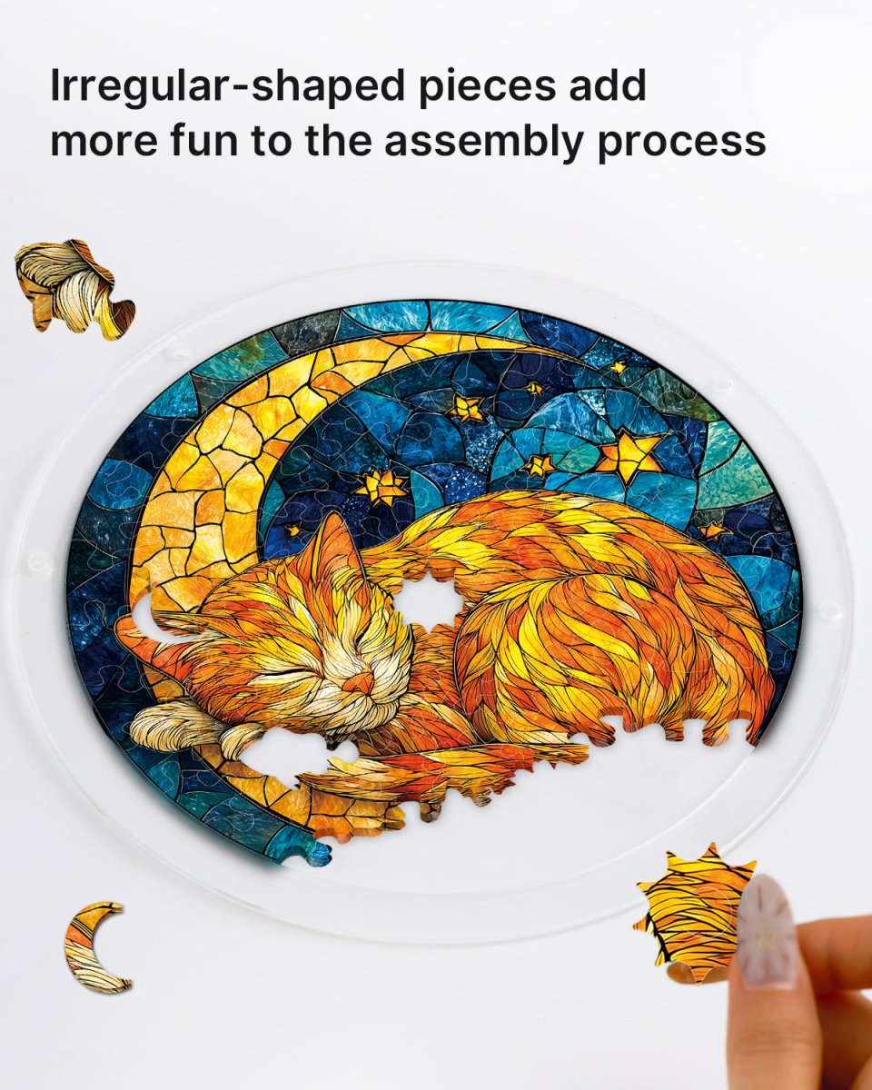 Starry Moon Cat Light Suncatcher-Acrylic Window Art