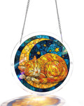 Starry Moon Cat Light Suncatcher-Acrylic Window Art