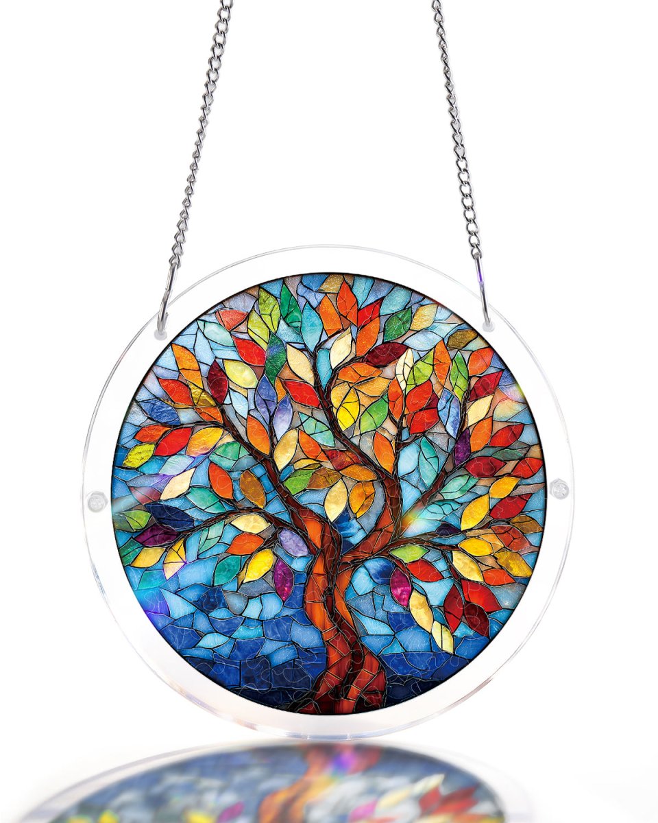 Tree of Radiant Glass Light Suncatcher-Acrylic Window Art
