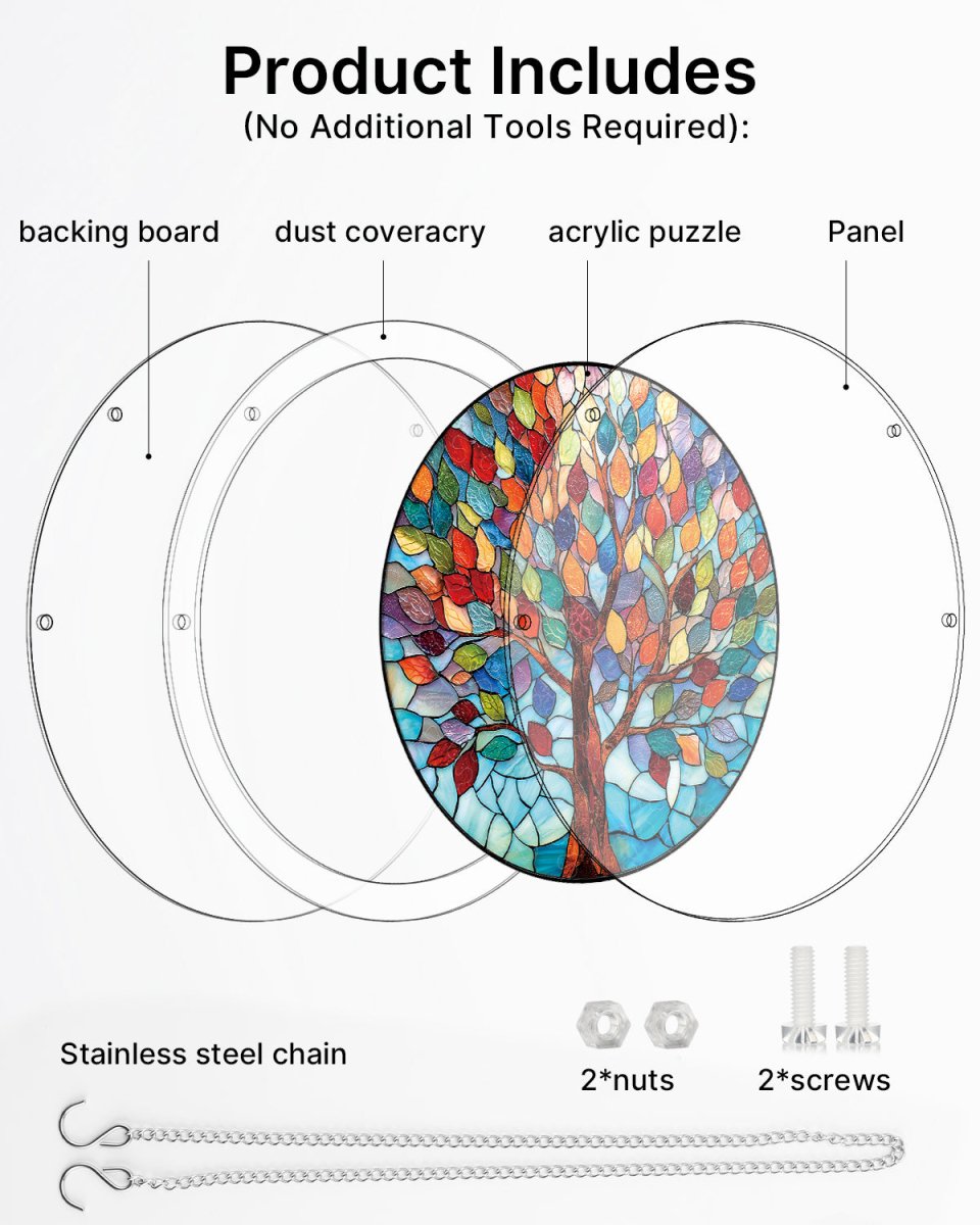 Vivid Tree of Life Light Suncatcher-Acrylic Window Art