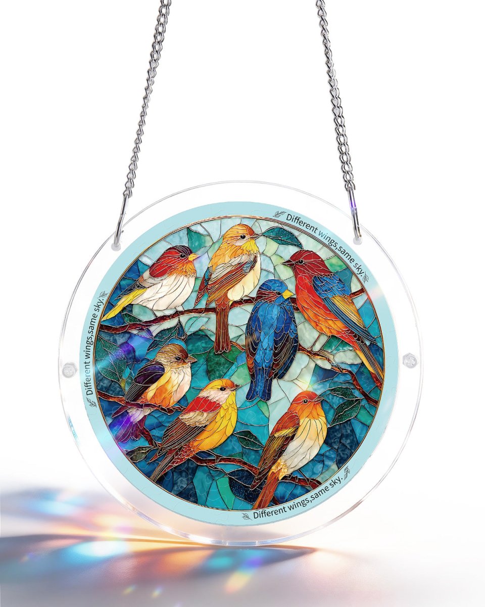 Glowing Feather Haven Light Suncatcher-Acrylic Window Art