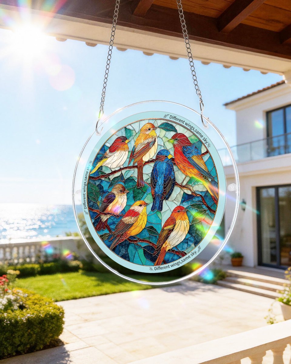 Glowing Feather Haven Light Suncatcher-Acrylic Window Art