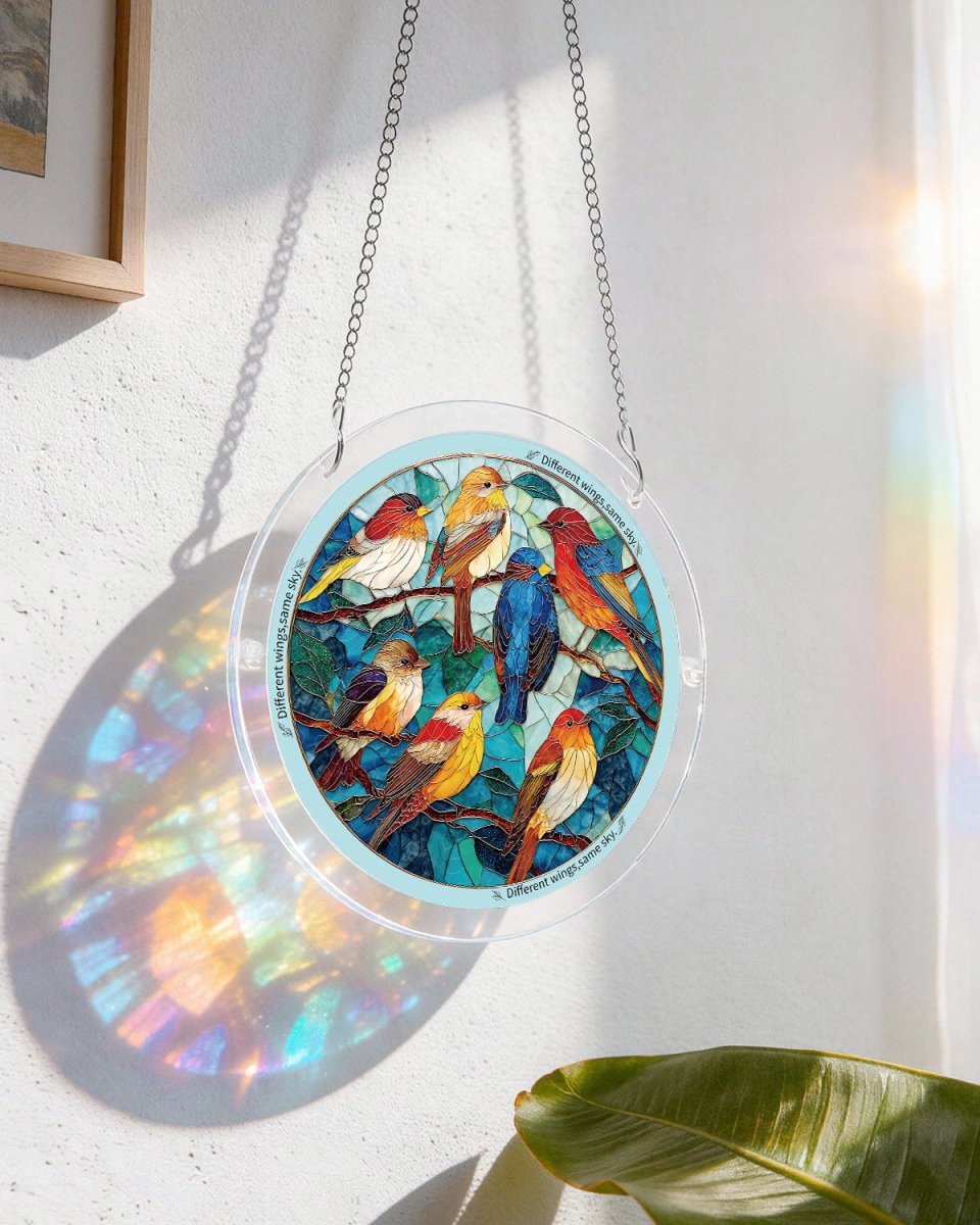 Glowing Feather Haven Light Suncatcher-Acrylic Window Art