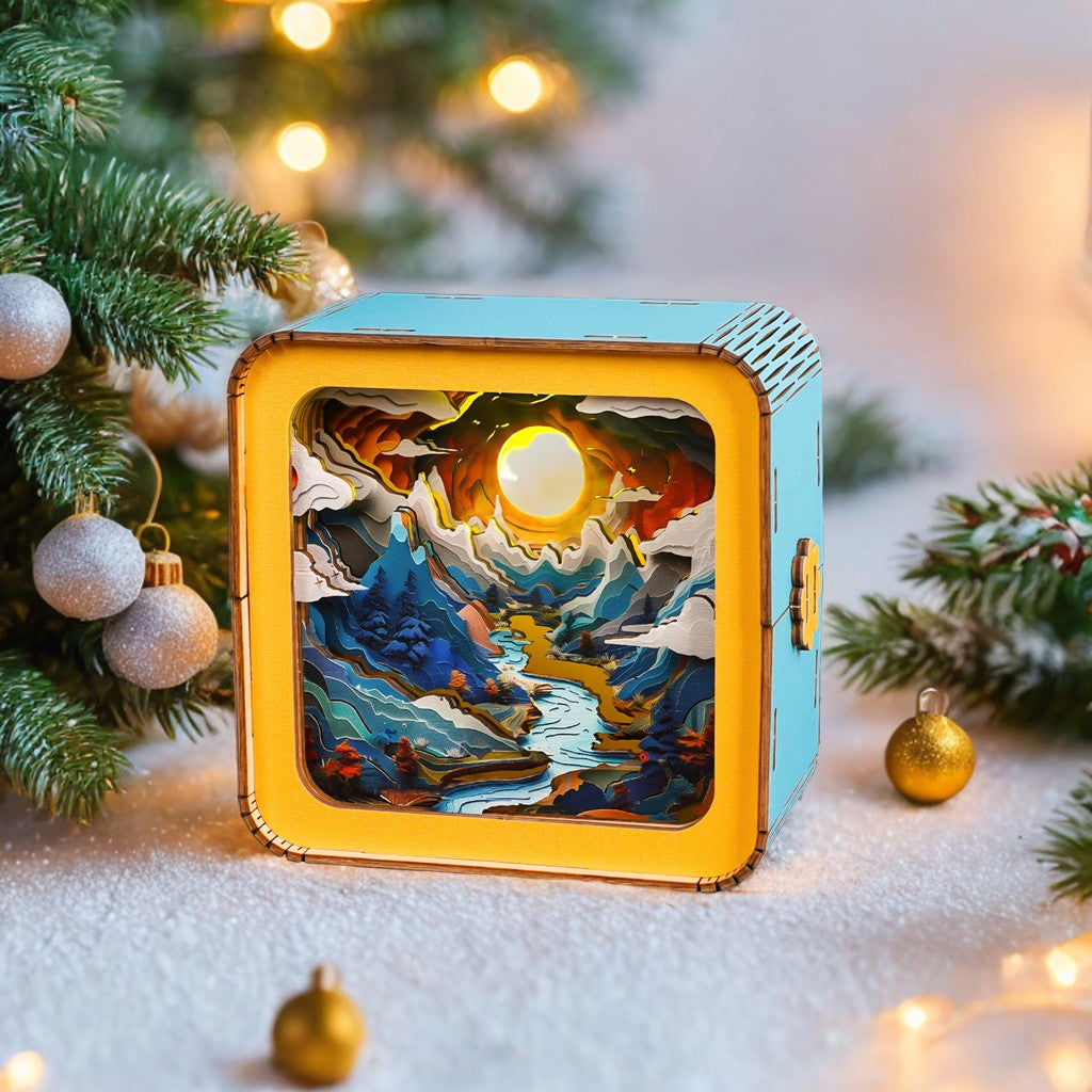 Moonlit Mountain Kit - 3D Wooden Puzzle Night Light