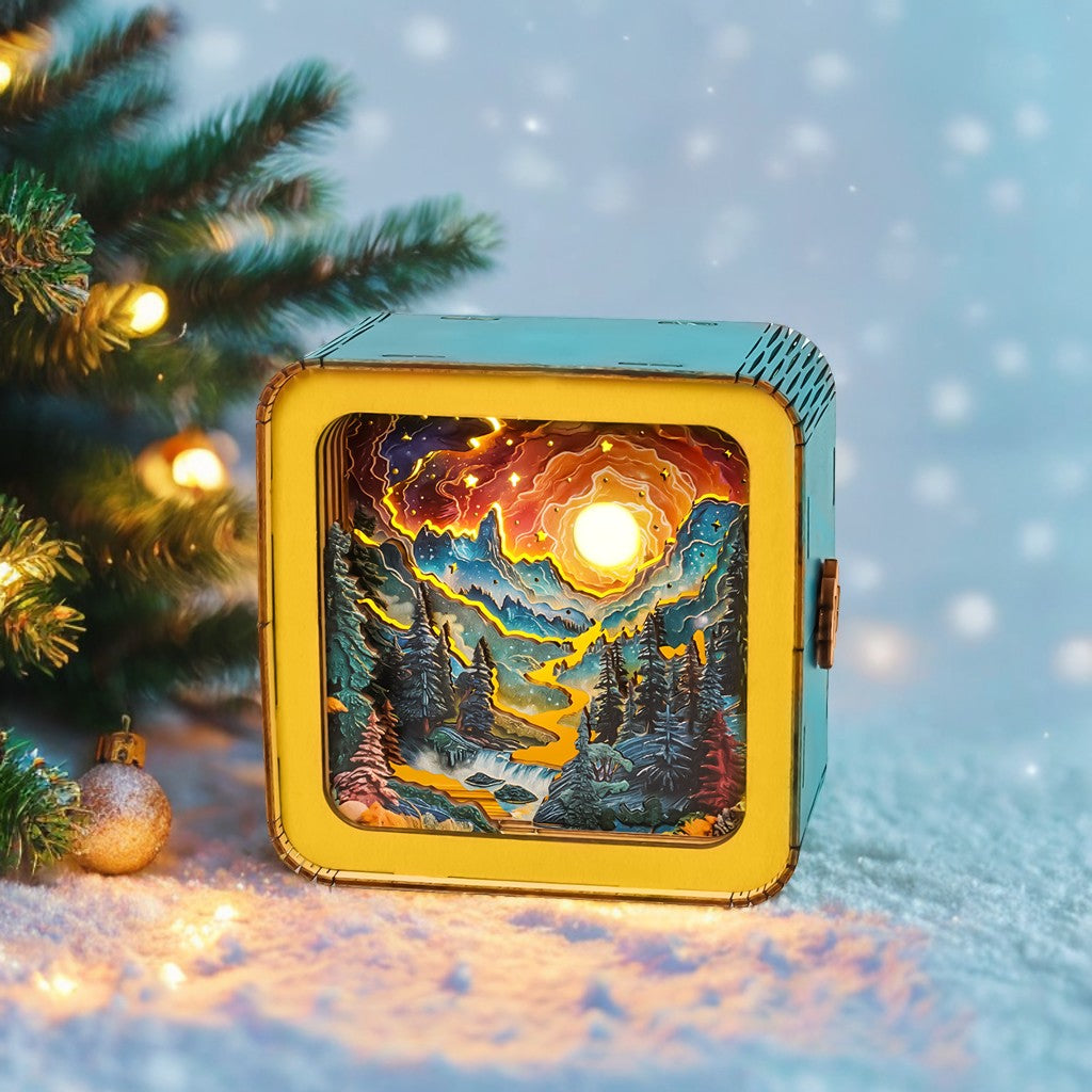 Golden River in Forest Kit - 3D Wooden Puzzle Night Light