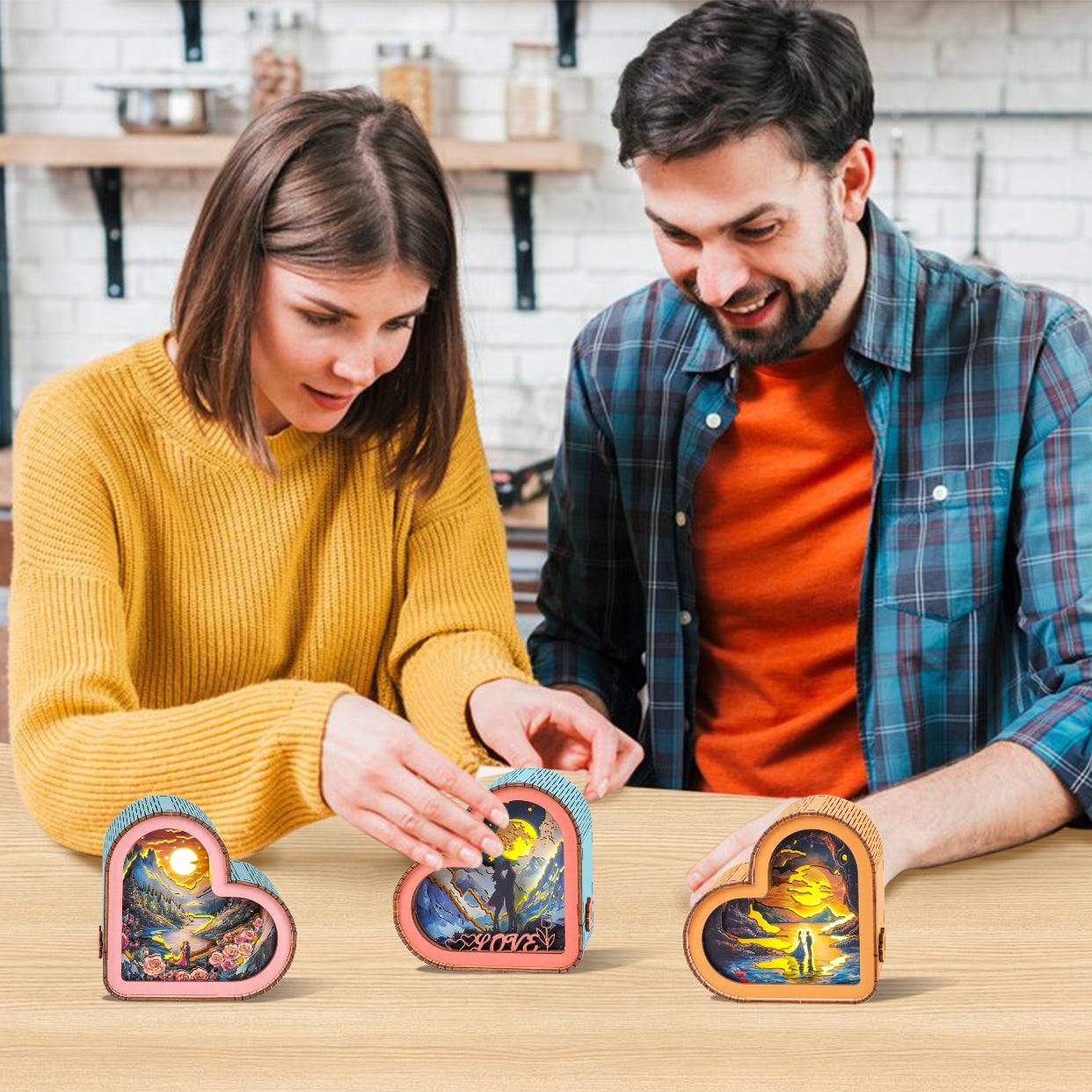 Lovers by the River Kit - 3D Wooden Puzzle Night Light