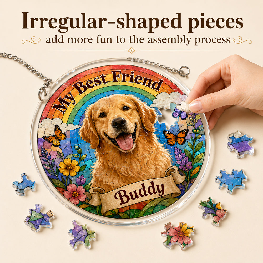 Customize Acrylic Jigsaw Puzzle Suncatcher - My Best Friend