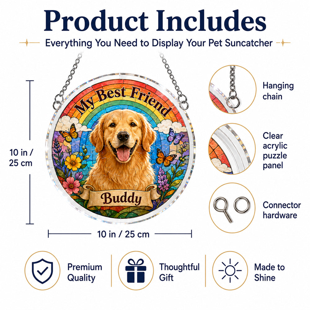 Customize Acrylic Jigsaw Puzzle Suncatcher - My Best Friend