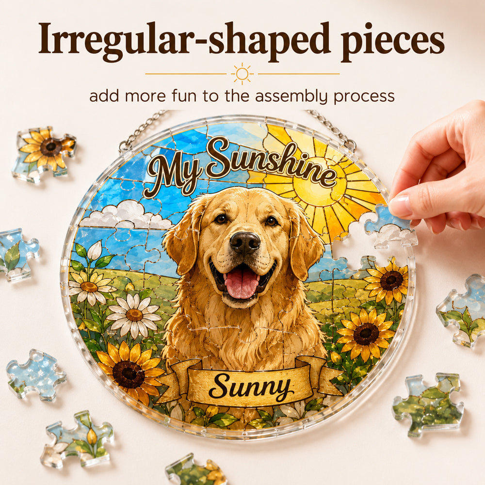 Customize Acrylic Jigsaw Puzzle Suncatcher - My Sunshine