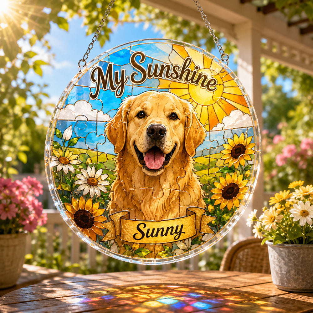 Customize Acrylic Jigsaw Puzzle Suncatcher - My Sunshine