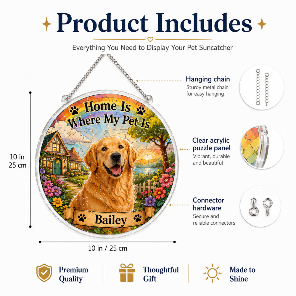 Customize Acrylic Jigsaw Puzzle Suncatcher - Home Is Where My Pet Is