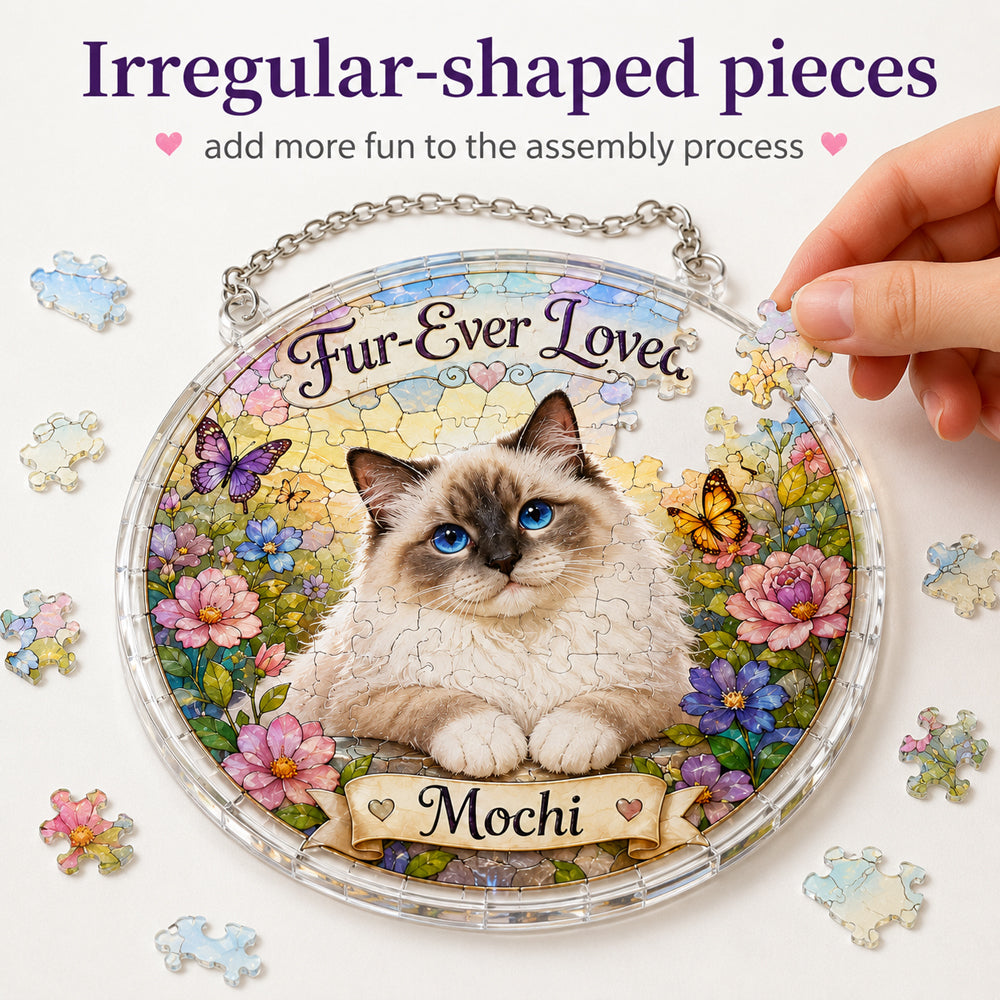 Customize Acrylic Jigsaw Puzzle Suncatcher - Fur-Ever Loved