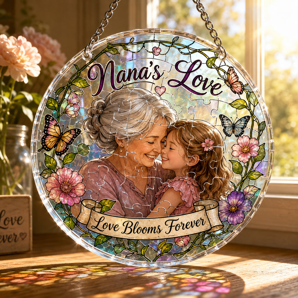 Customize Acrylic Jigsaw Puzzle Suncatcher - Nana's Love
