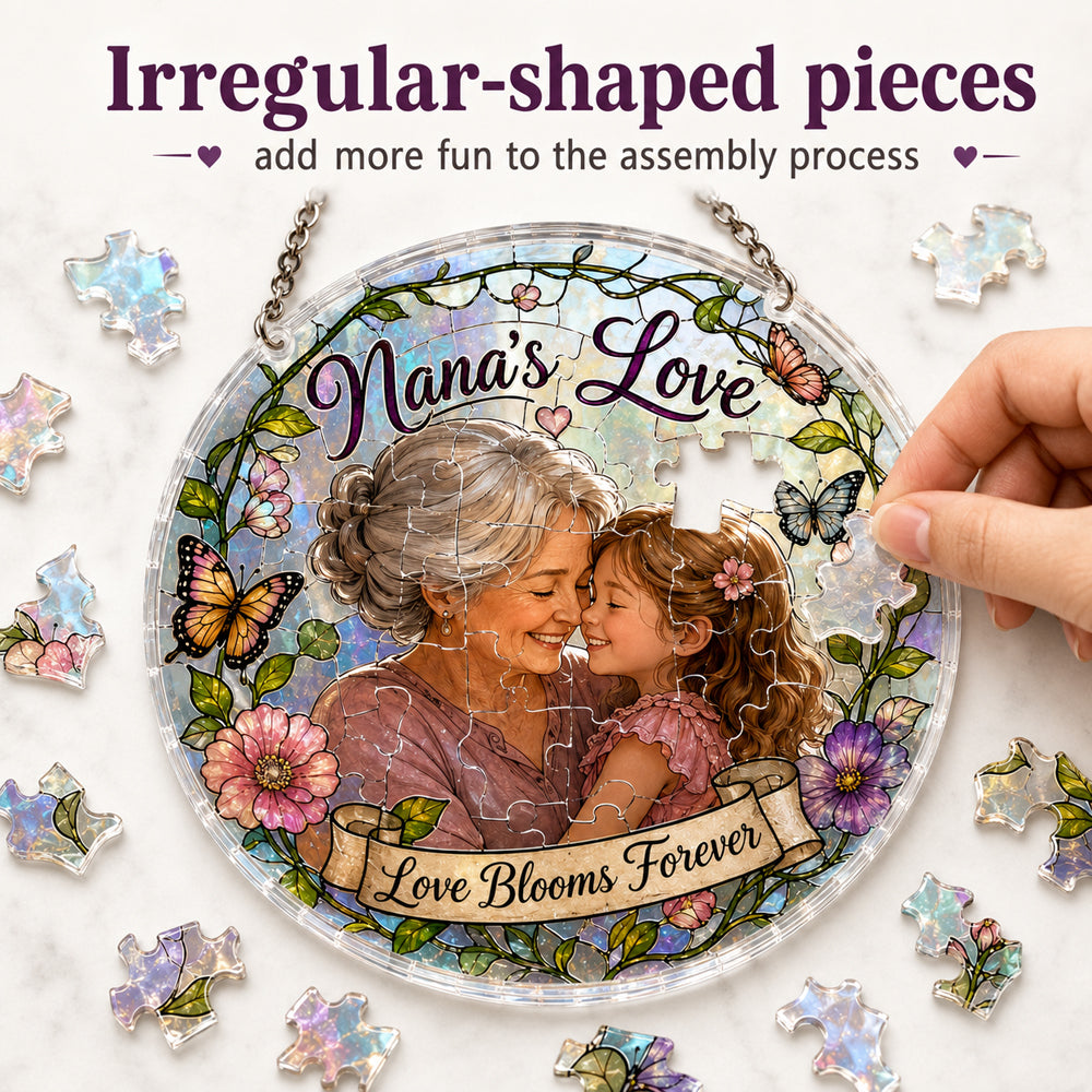 Customize Acrylic Jigsaw Puzzle Suncatcher - Nana's Love
