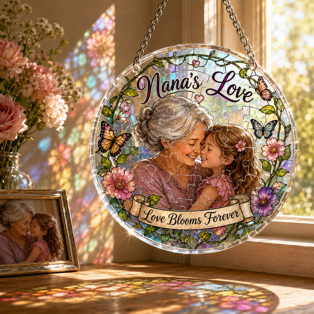Customize Acrylic Jigsaw Puzzle Suncatcher - Nana's Love