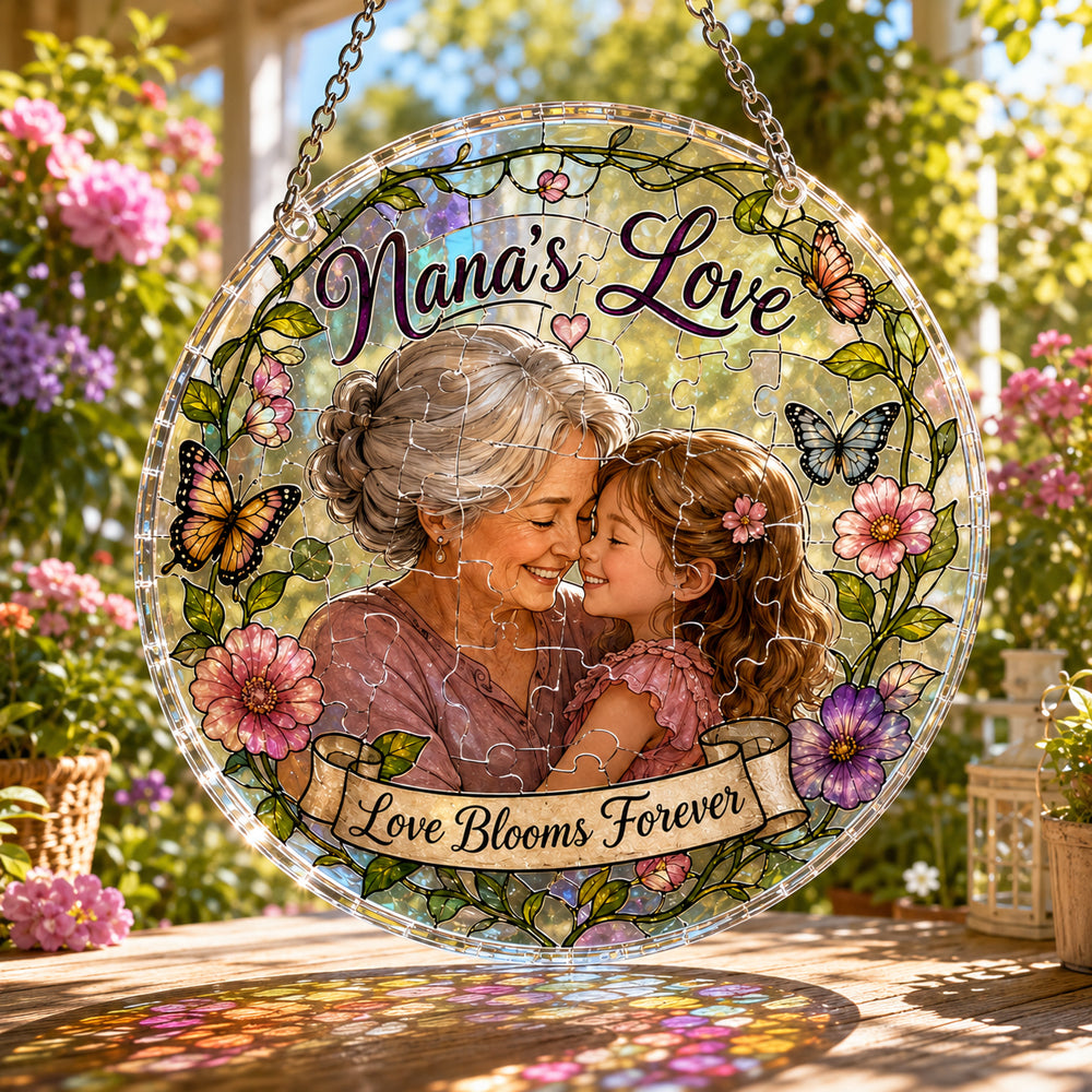 Customize Acrylic Jigsaw Puzzle Suncatcher - Nana's Love