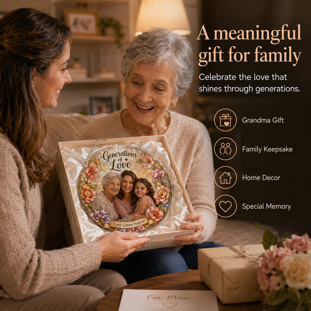 Customize Acrylic Jigsaw Puzzle Suncatcher - Generations of Love