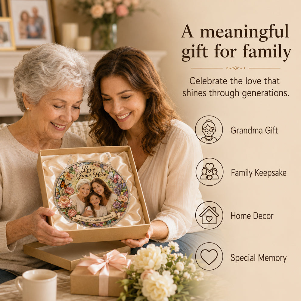 Customize Acrylic Jigsaw Puzzle Suncatcher - Love Grows Here