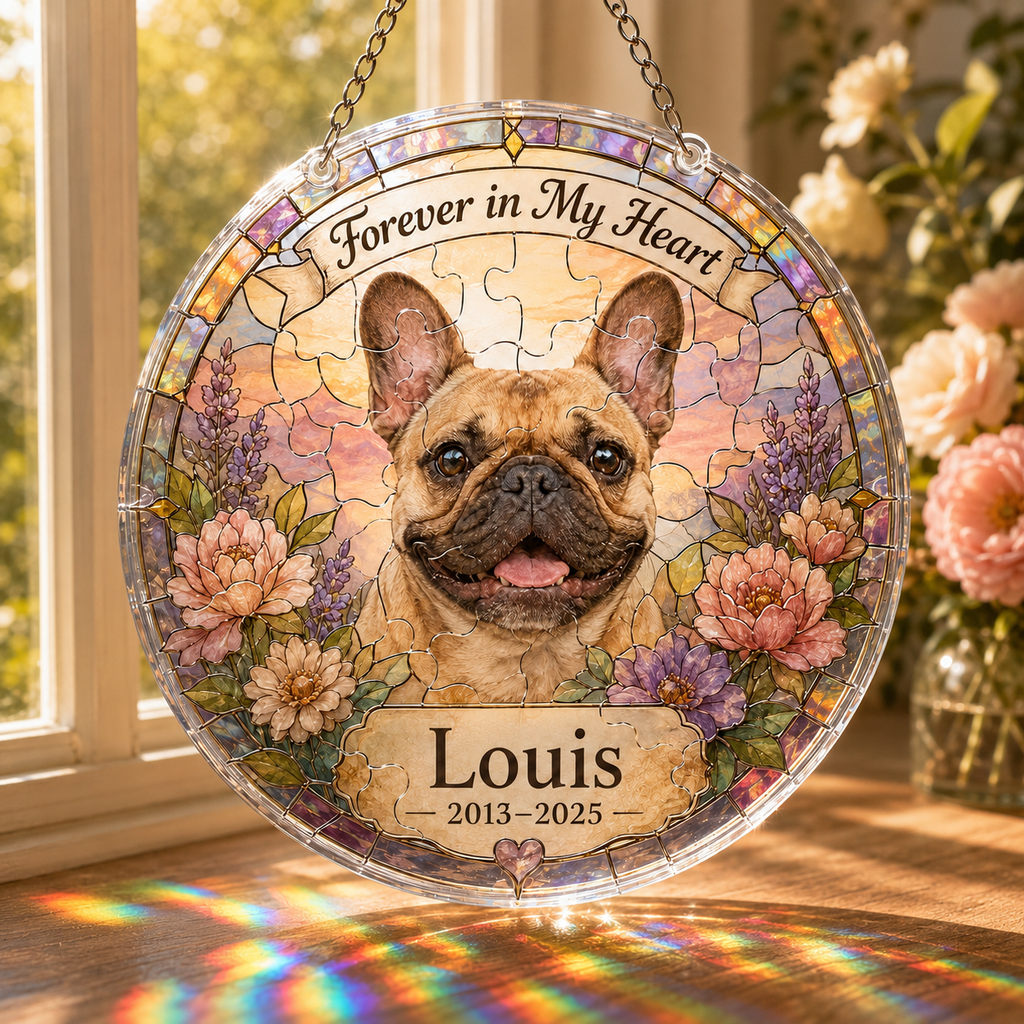 Customize Acrylic Jigsaw Puzzle Suncatcher - Forever in My Heart