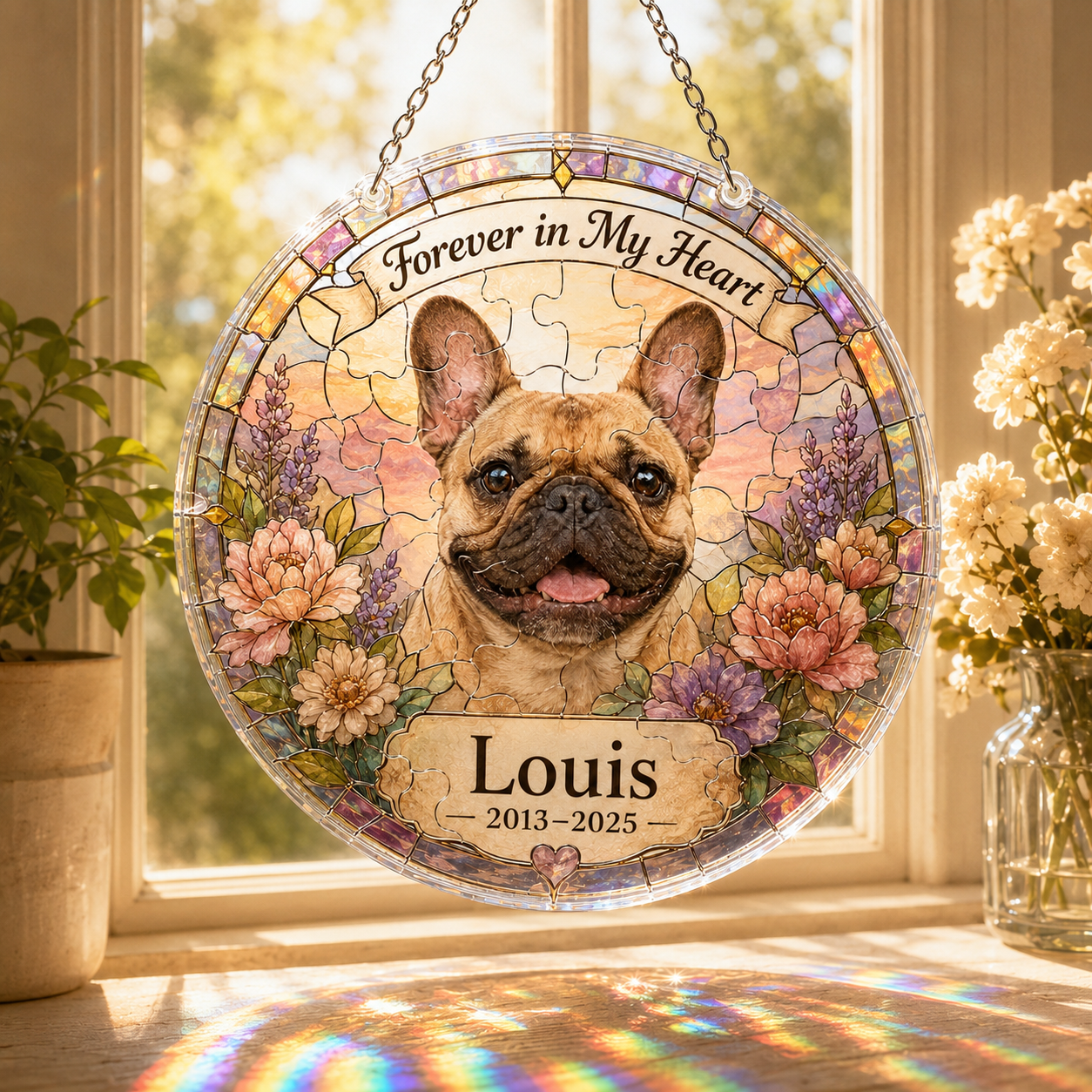 Customize Acrylic Jigsaw Puzzle Suncatcher - Forever in My Heart