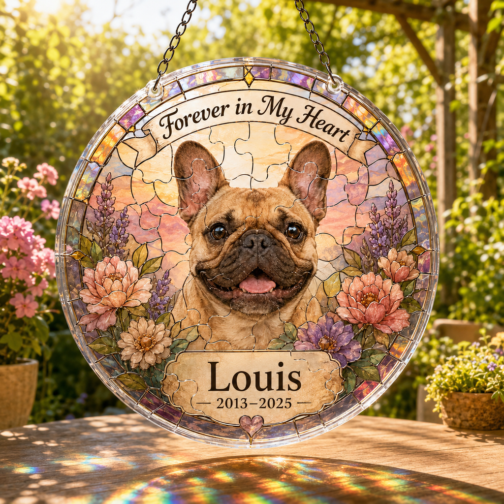 Customize Acrylic Jigsaw Puzzle Suncatcher - Forever in My Heart