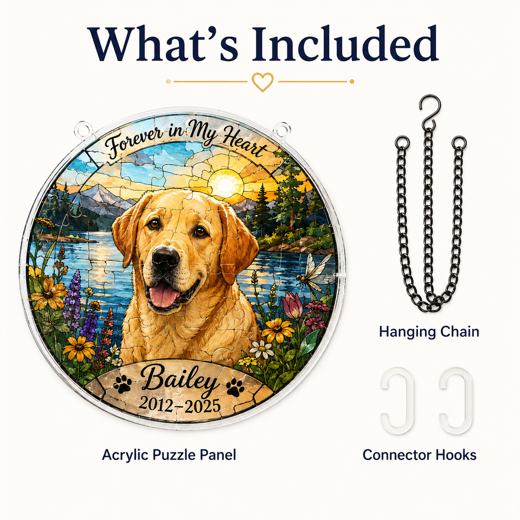 Customize Acrylic Jigsaw Puzzle Suncatcher - Forever in My Heart