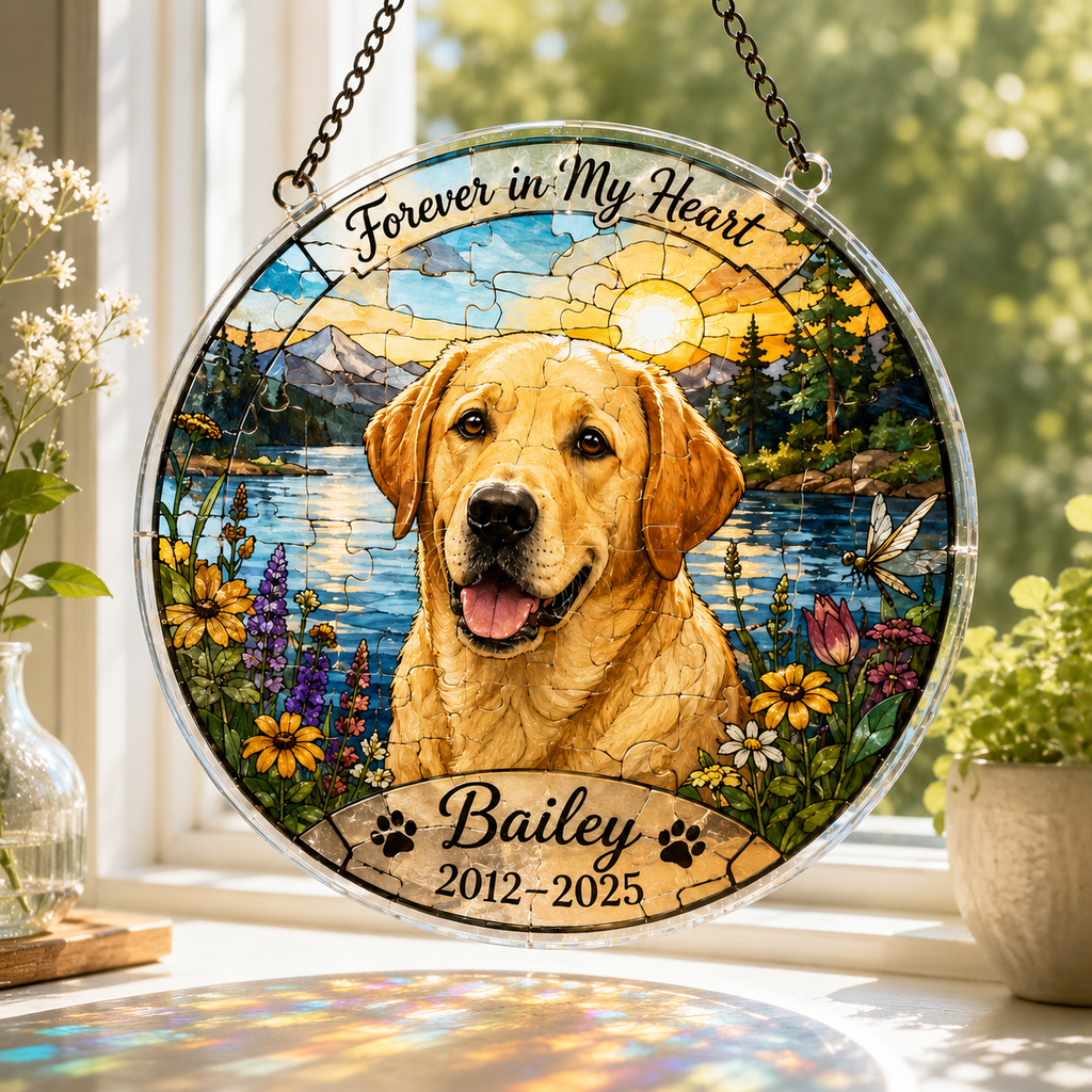 Customize Acrylic Jigsaw Puzzle Suncatcher - Forever in My Heart