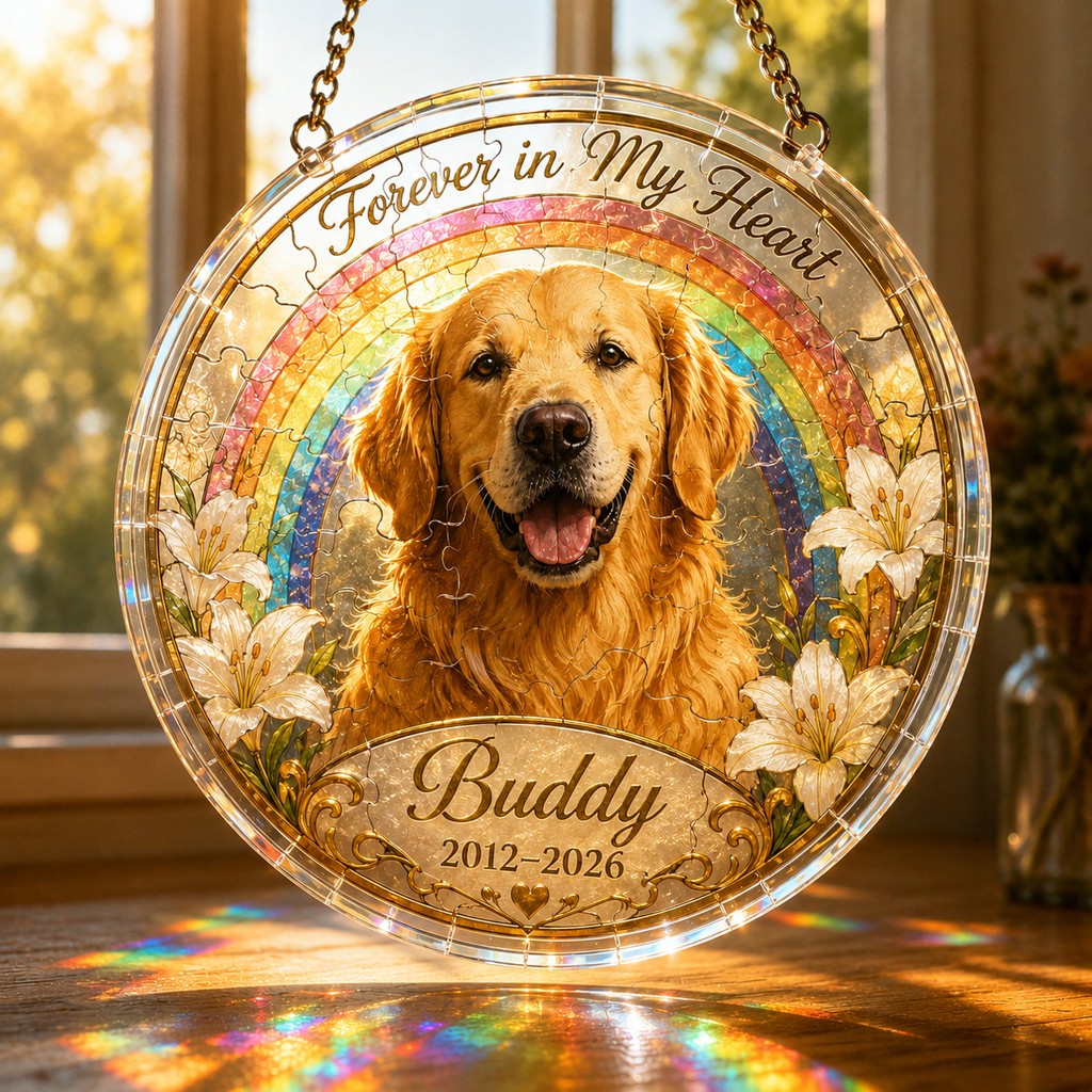 Customize Acrylic Jigsaw Puzzle Suncatcher - Forever in My Heart