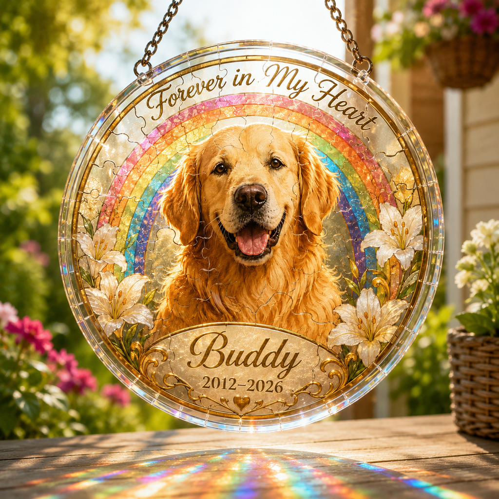 Customize Acrylic Jigsaw Puzzle Suncatcher - Forever in My Heart