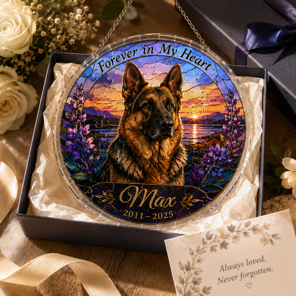 Customize Acrylic Jigsaw Puzzle Suncatcher - Forever in My Heart