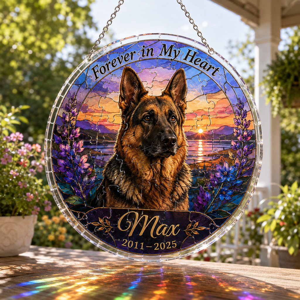 Customize Acrylic Jigsaw Puzzle Suncatcher - Forever in My Heart