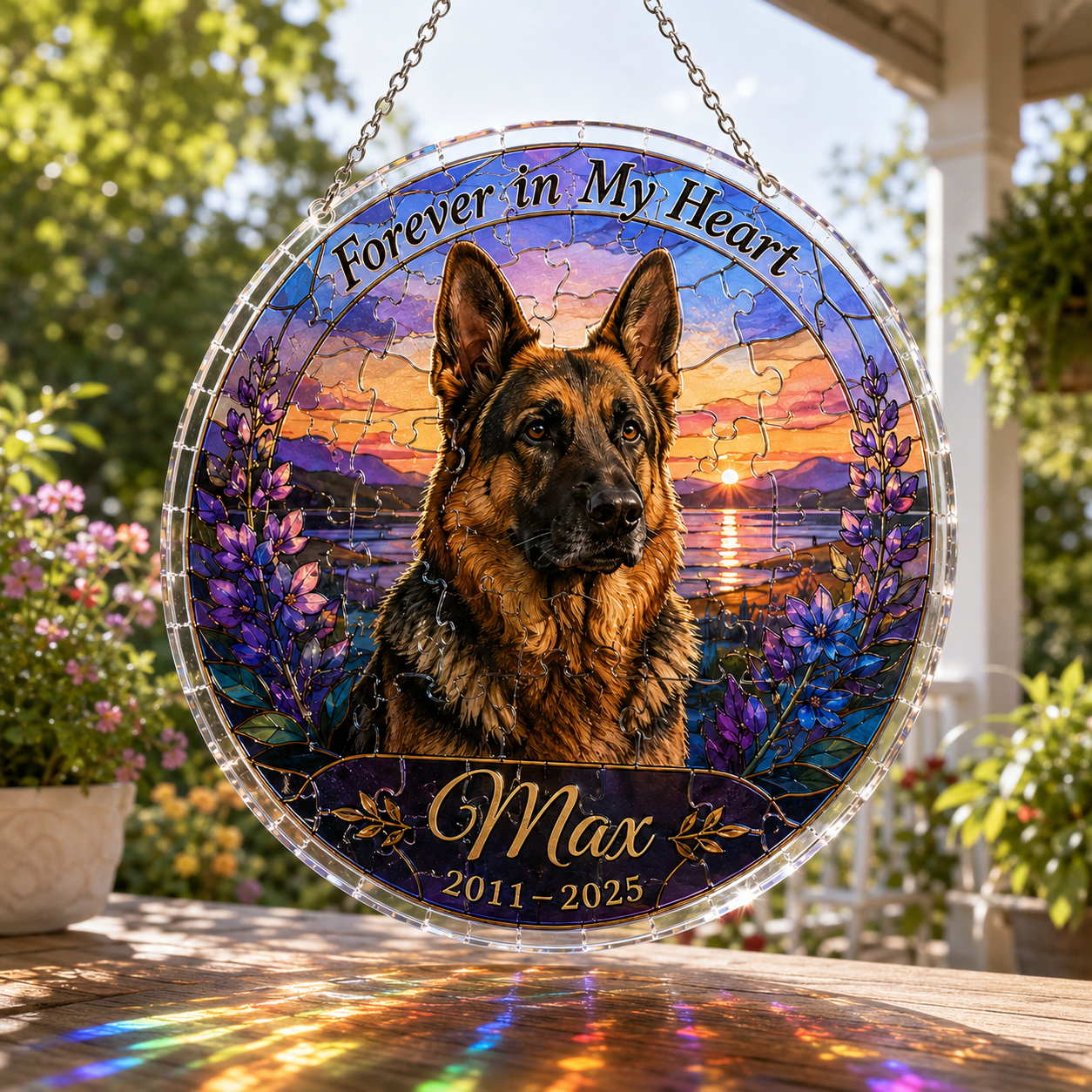 Customize Acrylic Jigsaw Puzzle Suncatcher - Forever in My Heart