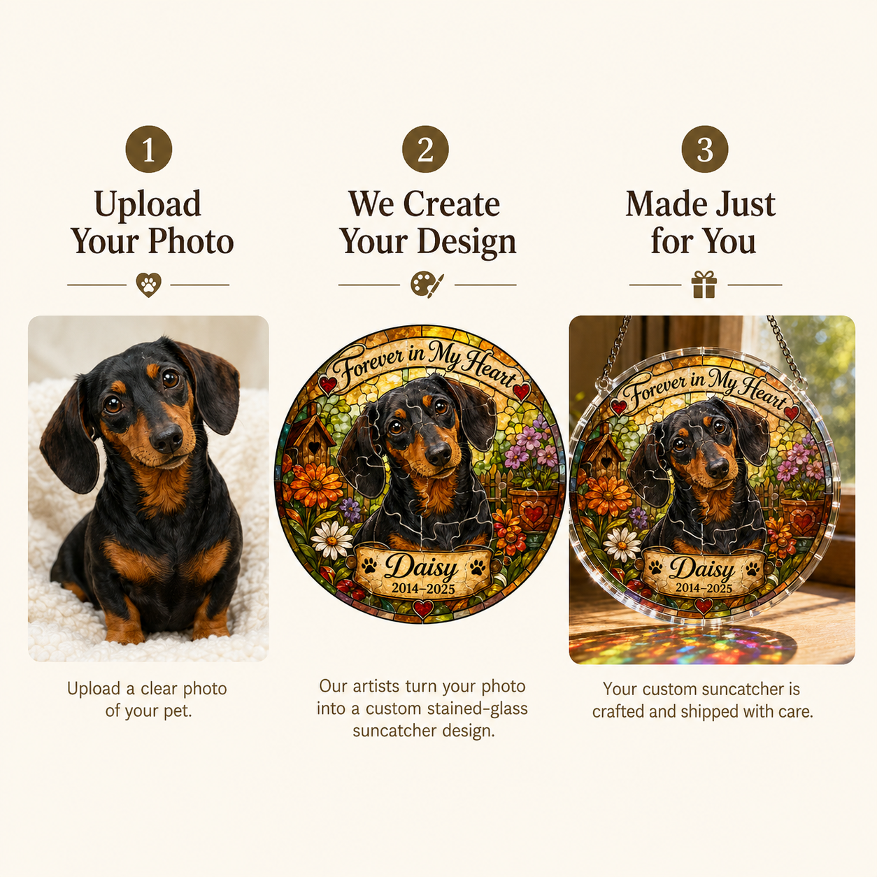 Customize Acrylic Jigsaw Puzzle Suncatcher - Forever in My Heart